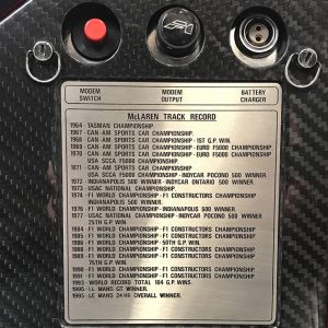 1998 McLaren F1 Track Record plaque