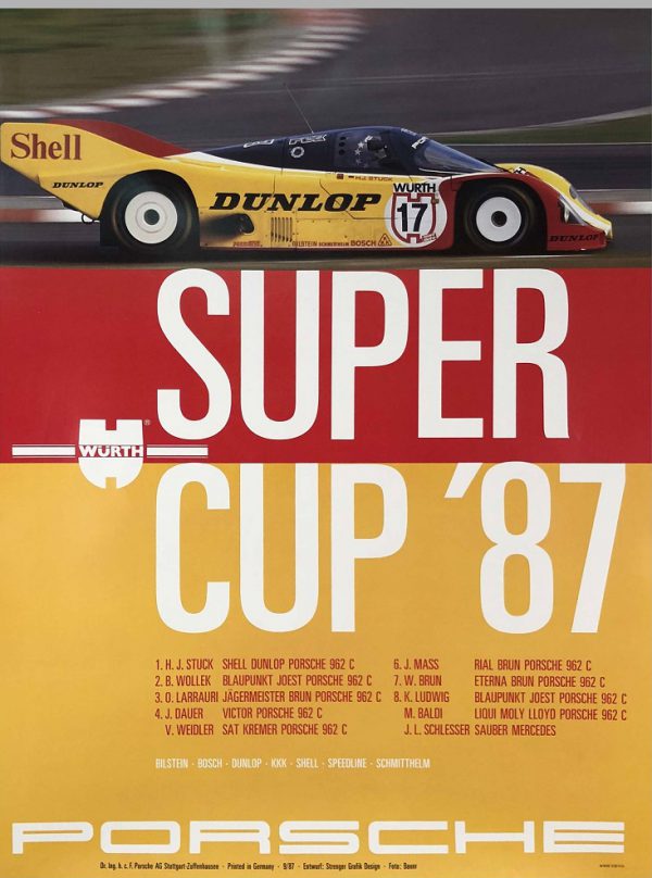 1987 Porsche Super Cup factory poster