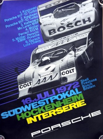 1972 Porsche Factory Sudwestpokal Hockenheim Interserie poster