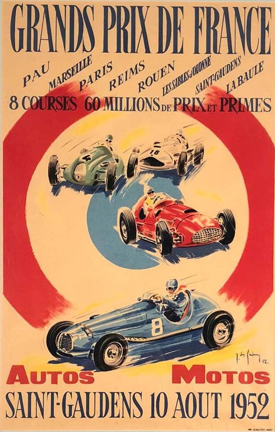 1952 French GP original poster