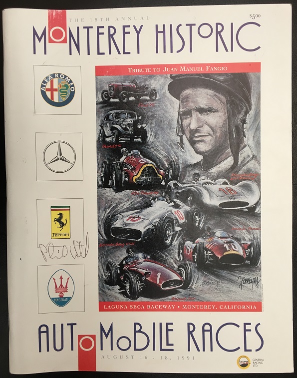 1991 Monterey Historics multi-signed program - Fangio & Hill