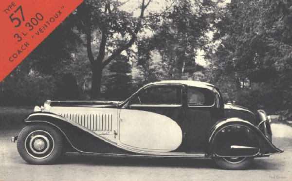 1934 Bugatti Type 57 Ventoux photo card