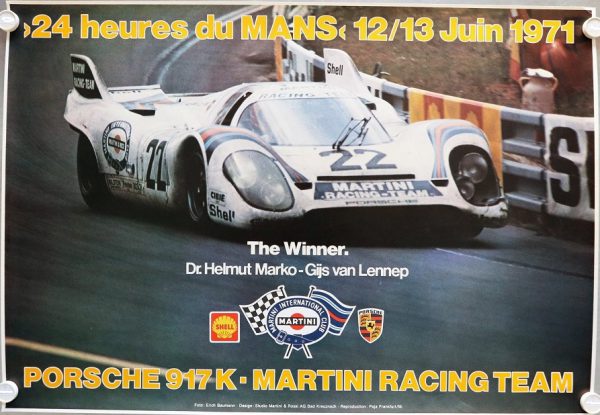 1971 Martini Racing Porsche Le Mans celebration poster