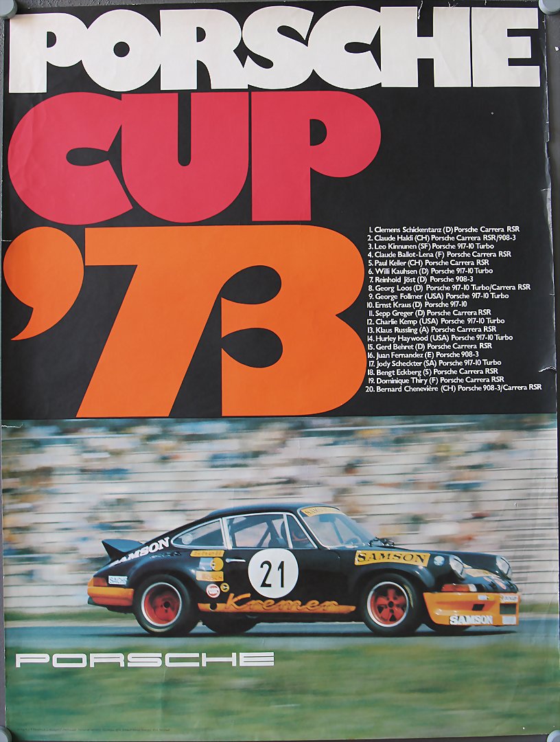 Porsche Final Standings Interserie 1973 Vintage Poster Art Print 