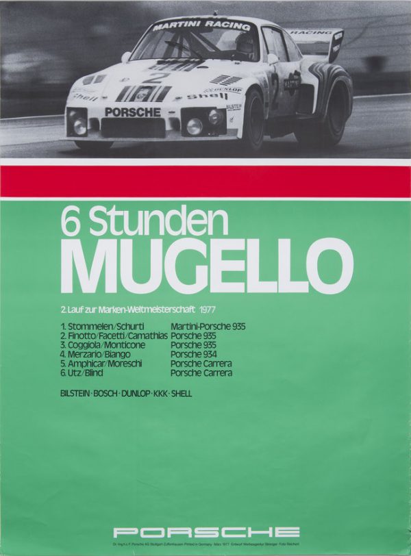 1977 6 Hours of Mugello Porsche Factory poster
