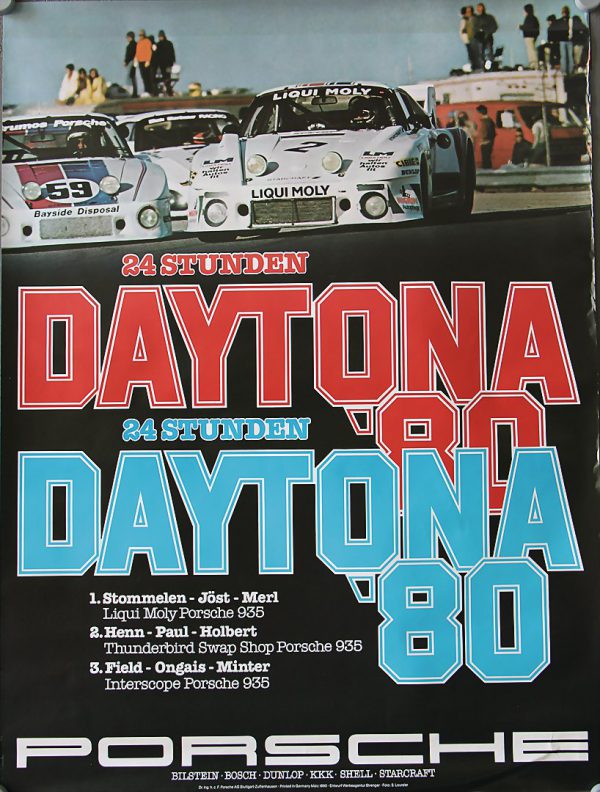 1980 Porsche factory poster 24 Hours of Daytona
