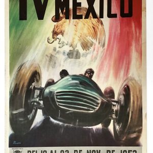1953 Carrera Panamericana Mexico original event poster
