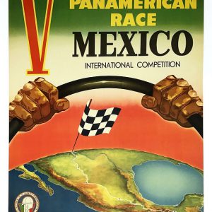 1954 Carrera Panamericana Mexico original event poster - Style A