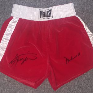 1970s style Muhammad Ali double signed replica trunks