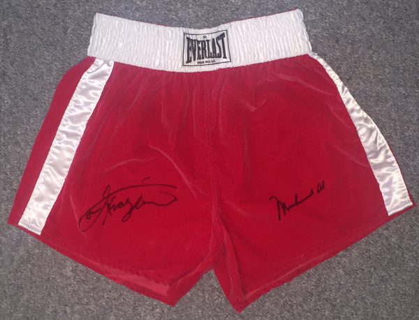 1970s style Muhammad Ali double signed replica trunks