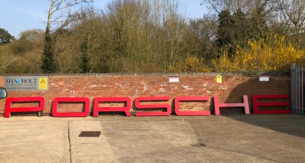 1980s Porsche dealer sign - massive