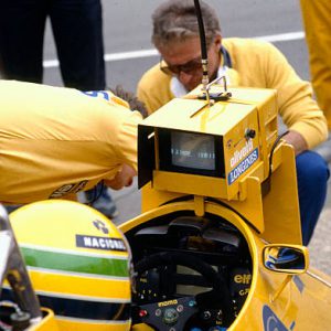 1987 Lotus 99T steering wheel & dashboard display, ex- Ayrton Senna