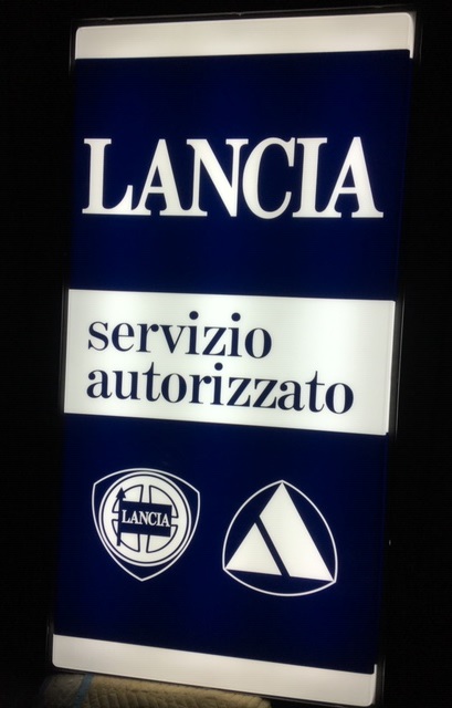 1980s Lancia dealer sign - illuminated