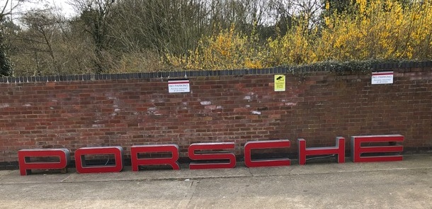 1950s - 1960s Porsche dealer sign - huge