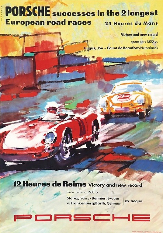 VINTAGE 1986 LE MANS PORSCHE AUTO RACING POSTER PRINT 36x27 9MIL PAPER