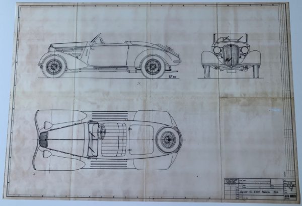 1936 Alfa Romeo 6C 2300 Spider Pescara blueprint