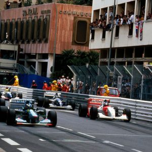 The Pole grid spot is left empty out of respect for Ayrton Senna (BRA) and Roland Ratzenberger (AUT) who were tragically killed two weeks earlier. Fastest in qualifying and race winner Michael Schumacher (GER) Benetton B194 started from second place.
Monaco Grand Prix, Monte Carlo, 15 May 1994.