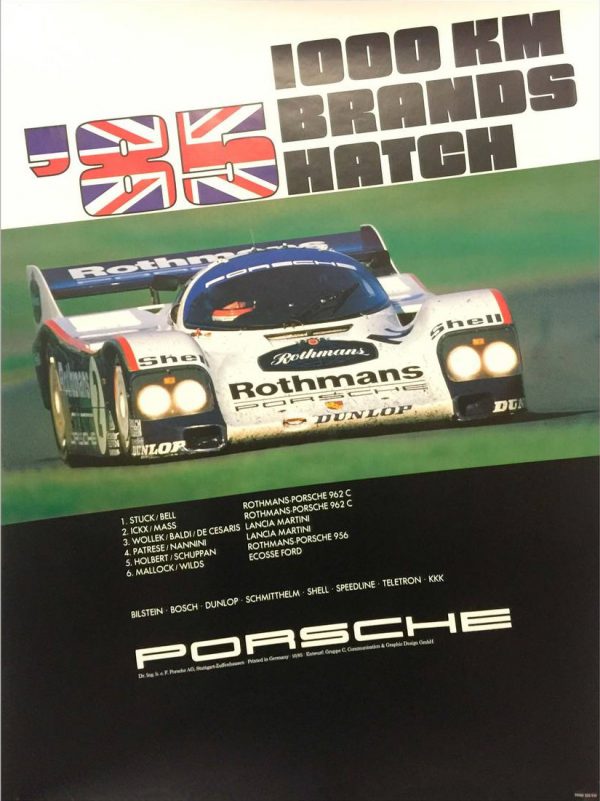 1985 Porsche Factory 1000km of Brands Hatch poster