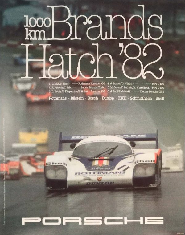 1982 Porsche Factory 1000km of Brands Hatch poster