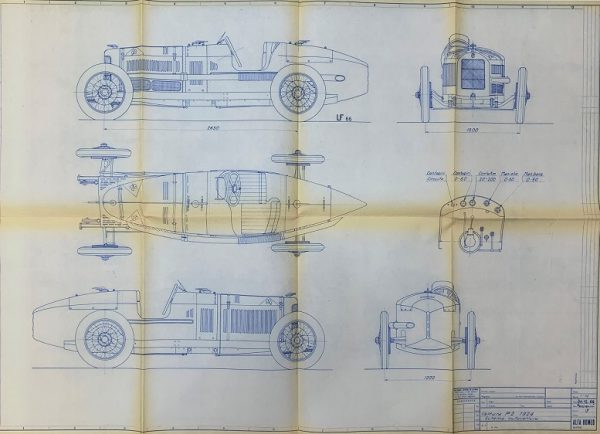 1924 Alfa Romeo P2 chassis blueprint