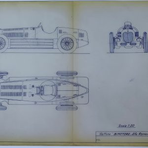 1935 Alfa Romeo Bimotore chassis blueprint