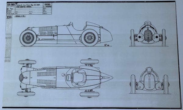 1937 Alfa Romeo Tipo 12C Monoposto Gran Premio chassis blueprint