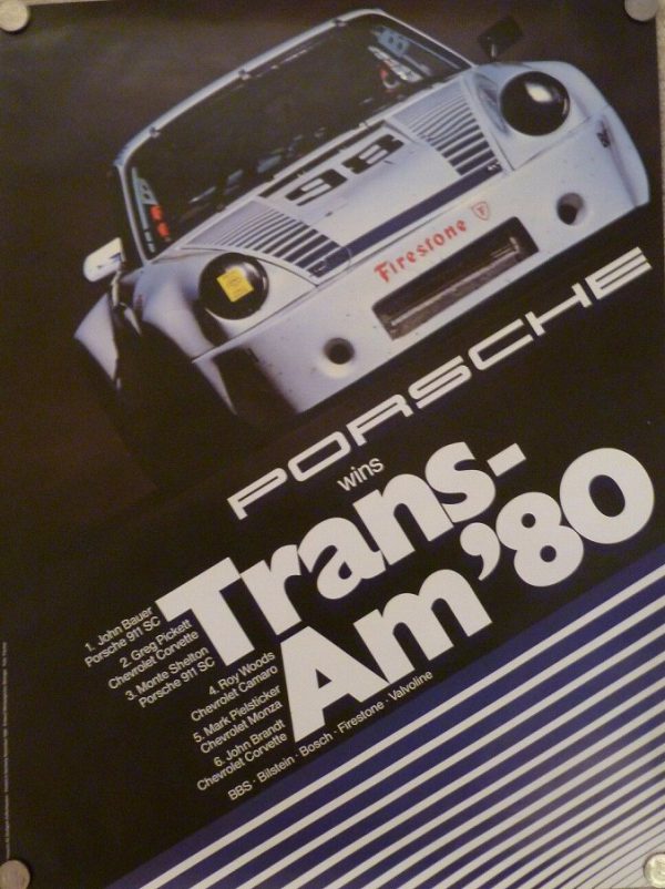 1980 Porsche Factory Trans Am win poster
