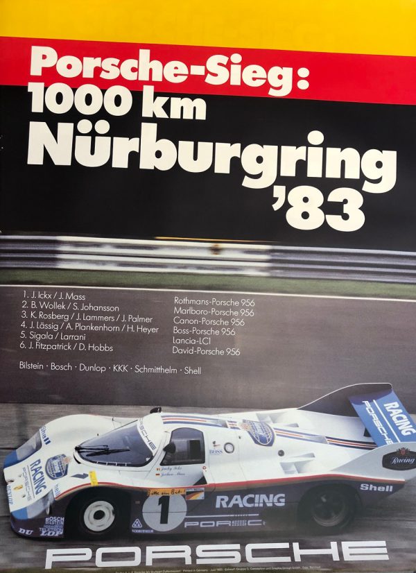 1983 Porsche Factory 1000km Nurburgring poster
