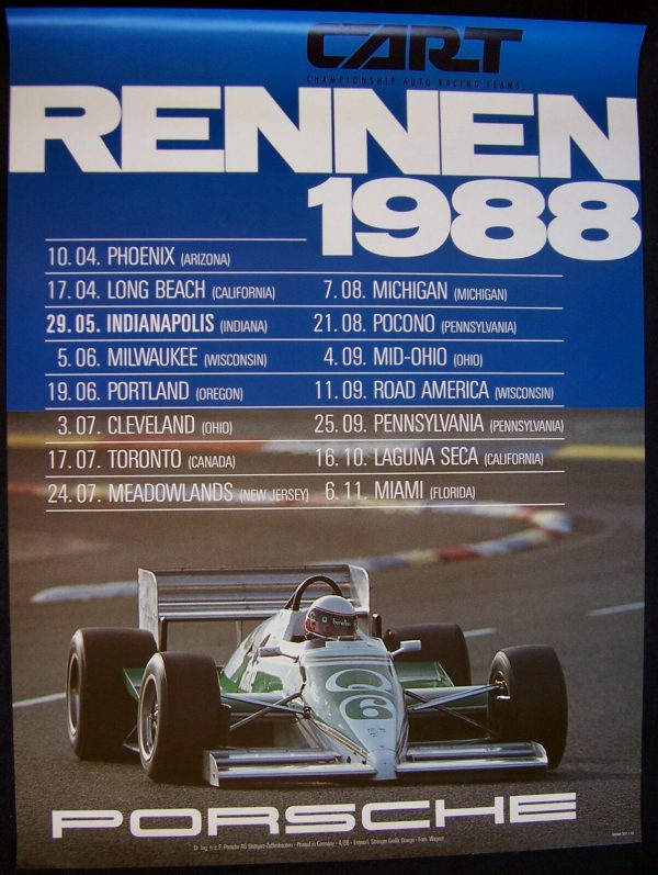 1988 Porsche Factory CART championship poster