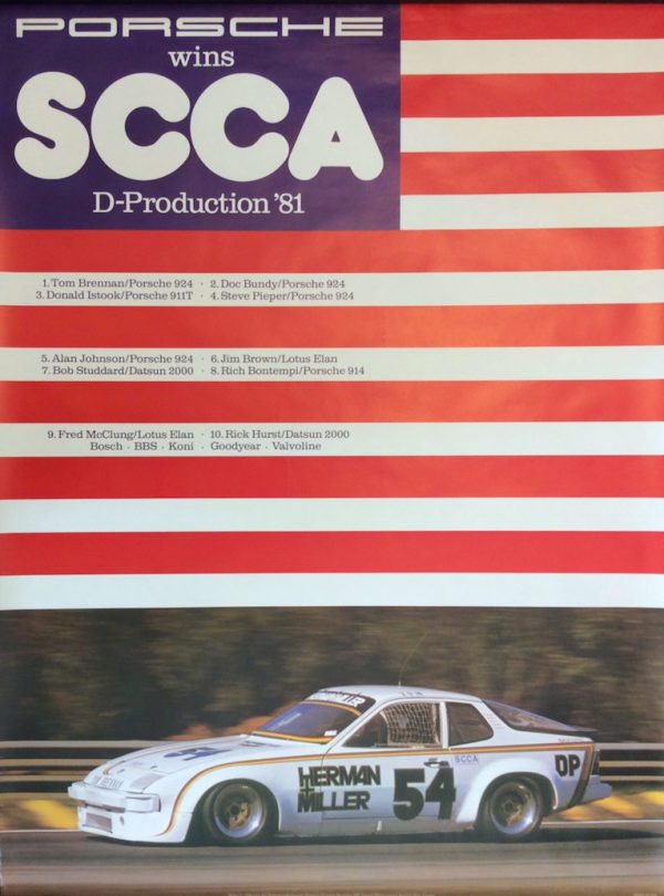 1981 Porsche Factory SCCA D-production Championship poster
