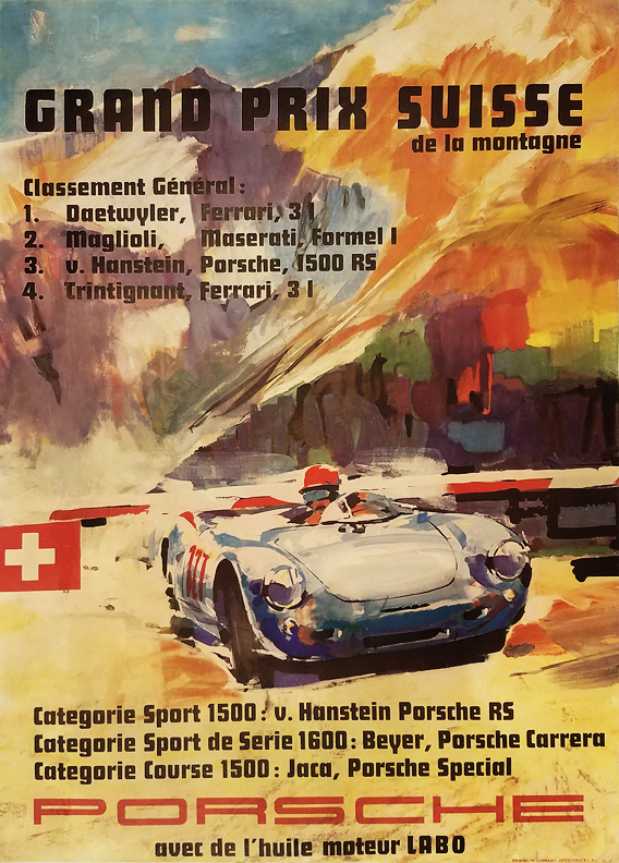 1956 Grand Prix Suisse Porsche poster