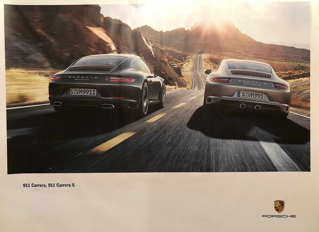 Awesome L@@K 2015 Porsche 911 Coupe Showroom Advertising Sales Poster RARE! 