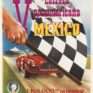 1954 Carrera Panamericana Mexico original event poster - Style B