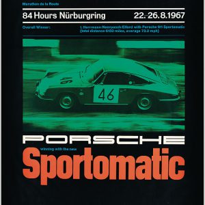1967 Porsche 911 R Nurburgring 84 hours factory celebration poster