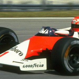 1985:  Niki Lauda of Austria in action in his McLaren TAG during the Brazilian Grand Prix at the Rio circuit in Brazil. Lauda retired from the race with fuel metering unit problems.  Mandatory Credit: Allsport UK /Allsport