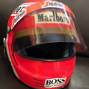1985 McLaren Niki Lauda GPA race used helmet