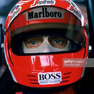 Niki Lauda, Grand Prix of Brazil, Interlagos, 07 April 1985. (Photo by Paul-Henri Cahier/Getty Images)