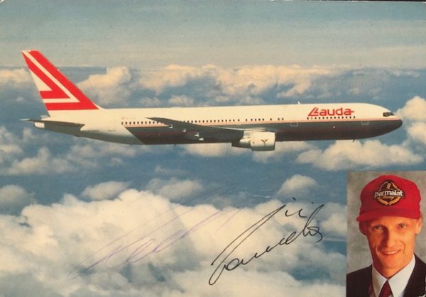 1980s Niki Lauda signed postcard