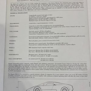 1995 Bugatti EB110 GT spec sheet