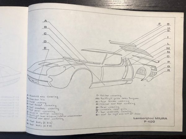 Collector Studio - Fine Automotive Memorabilia - 1966-9 Lamborghini Miura  P400 replacement parts manual