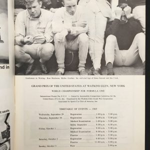 1965 USGP at Watkins Glen program