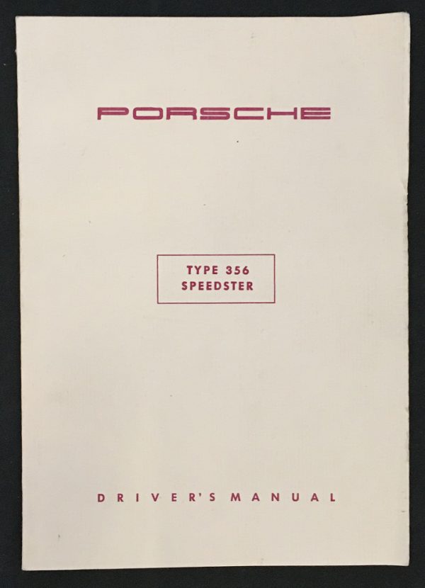 1956 Porsche 356 Speedster Owner's Manual