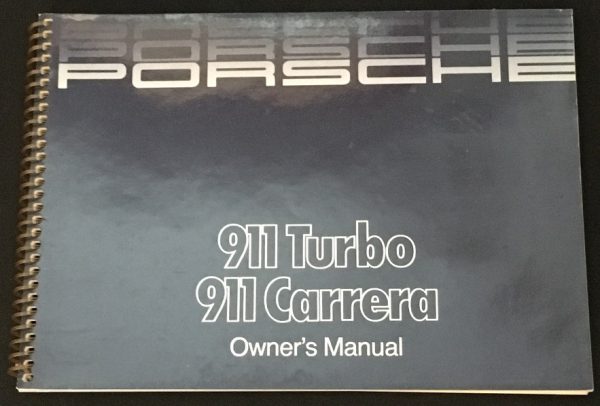 1986 Porsche 911 Turbo / 911 Carrera Owner's Manual