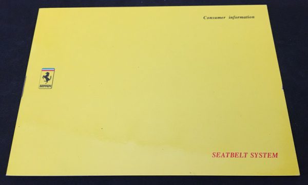 1991FerrariSeatbeltSystemBooklet 1991FerrariSeatbeltSystemBooklet