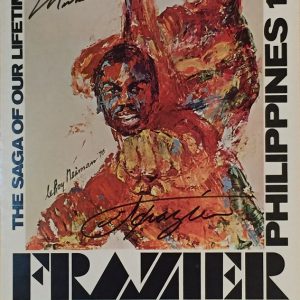 1975 Muhammad Ali Vs. Joe Frazier signed fight poster - framed