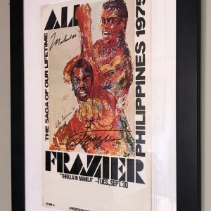 1975 Muhammad Ali Vs. Joe Frazier signed fight poster - framed
