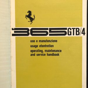 1969-1970 Ferrari 365 GTB/4 Daytona Owner's Manual