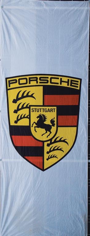 1970s-80s Porsche crest dealer banner
