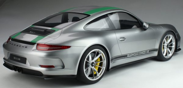 Porsche 911R (991) 911 R 1:18 Model Car - Silver / Green (Limited Edition)