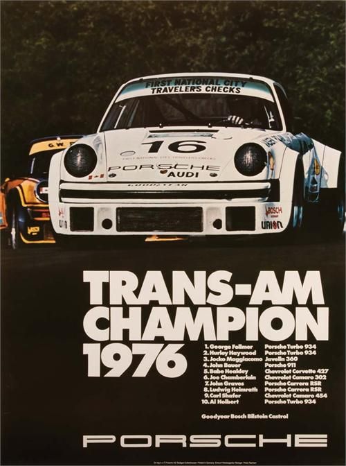 1976 Porsche Trans-Am Champion factory poster